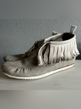 Rag & Bone Gray Suede Fringe Tassel Moccasin Sneakers – Women’s 41 (10)